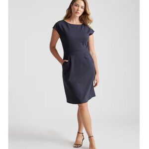 Quince | NWT | Ultra-Stretch Ponte Cap Sleeve Dress | Medium